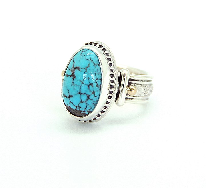 Reve Persian Turquoise Ring with 14k – Carol Henderson Gallery