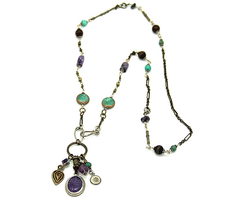 Reve Jewelry Charolite and Bronze Dangle Necklace – Carol Henderson Gallery